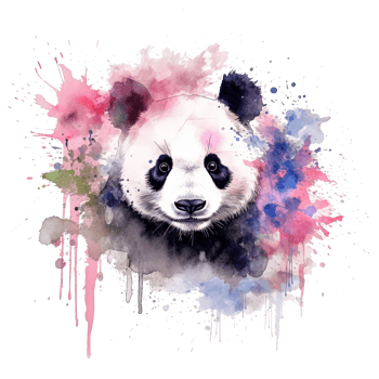 Cute watercolor panda. Illustration png