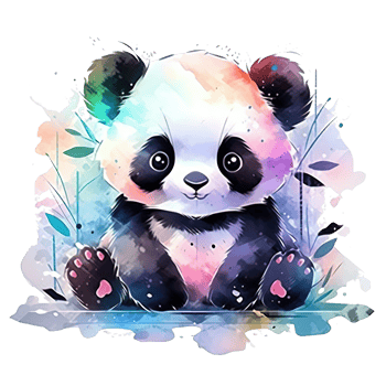 Cute watercolor panda. Illustration png