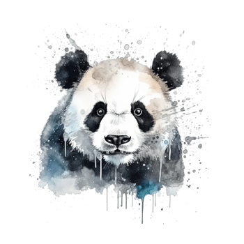 Cute watercolor panda. Illustration png