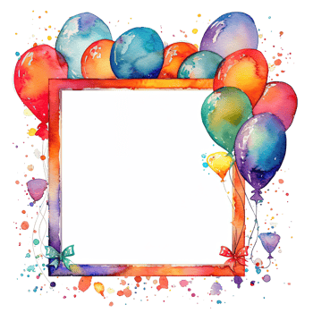 Kids cartoon birthday background. Illustration png