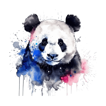 Cute watercolor panda. Illustration png