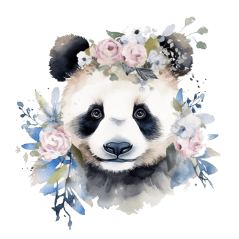 Cute watercolor panda. Illustration png