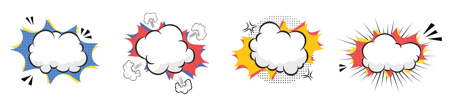 boom smoke effect blank page comic page panel vector