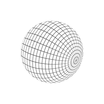 earth globe icon with black grid vector