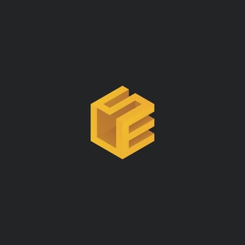 Letters SUE SEU USE UES ESU EUS Cube Box 3D Perspective logo vector