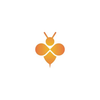 Minimal Bee logo design vector