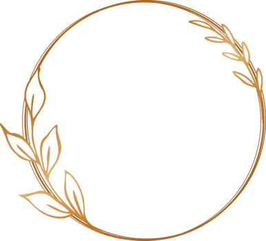 Luxury gold circle floral frame for wedding invitation, engagement invitation, greeting card, or logo png