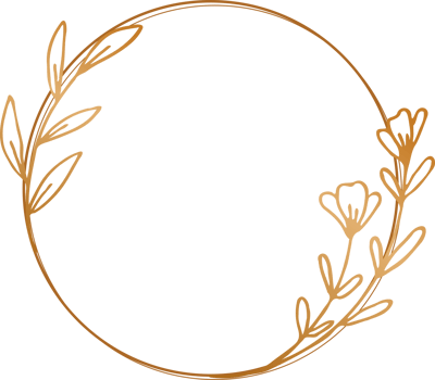 Luxury gold circle floral frame for wedding invitation, engagement invitation, greeting card, or logo png