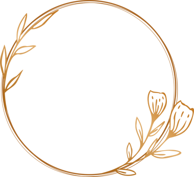 Luxury gold circle floral frame for wedding invitation, engagement invitation, greeting card, or logo png