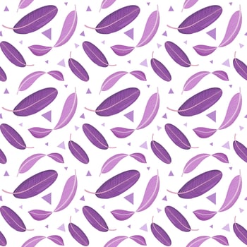 Purple Exotic Tropical Leaves Pattern Isolated on White Background vector
