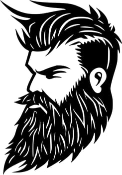 Beard - Black and White Isolated Icon - Vector illustration