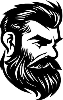 Beard, Black and White Vector illustration