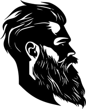 Beard, Black and White Vector illustration