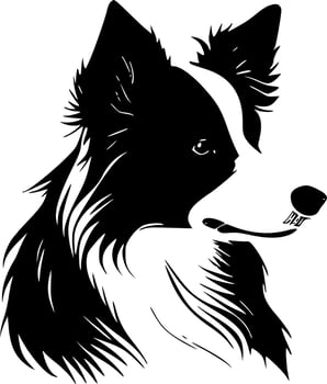 Border Collie - Black and White Isolated Icon - Vector illustration