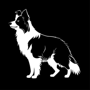 Border Collie - Minimalist and Flat Logo - Vector illustration