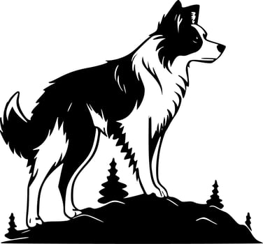 Border Collie - Minimalist and Flat Logo - Vector illustration