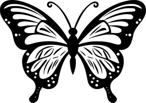 Butterflies - Black and White Isolated Icon - Vector illustration