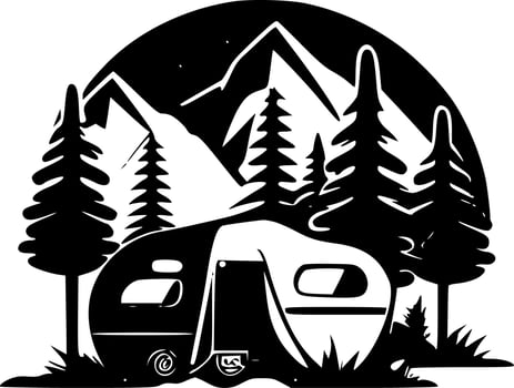 Camping - Minimalist and Flat Logo - Vector illustration