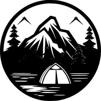 Camping - Minimalist and Flat Logo - Vector illustration