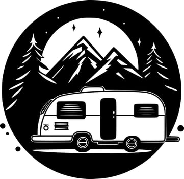 Camping, Minimalist and Simple Silhouette - Vector illustration