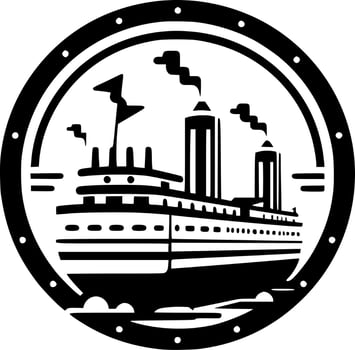 Cruise, Black and White Vector illustration