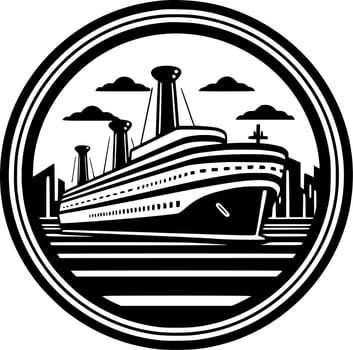 Cruise - Black and White Isolated Icon - Vector illustration