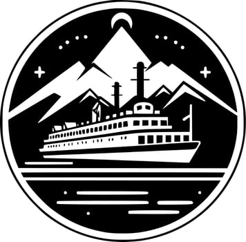 Cruise, Black and White Vector illustration