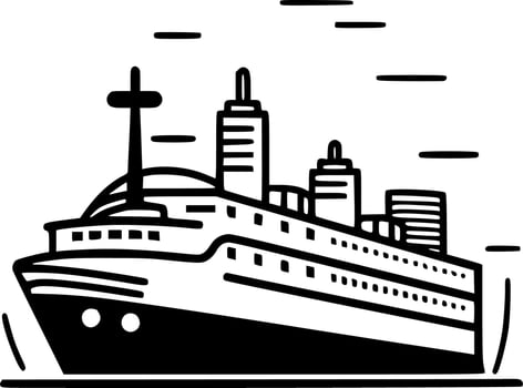 Cruise - Black and White Isolated Icon - Vector illustration