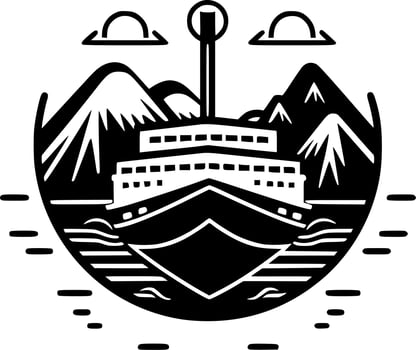 Cruise - Black and White Isolated Icon - Vector illustration