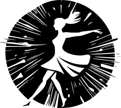 Dance, Black and White Vector illustration