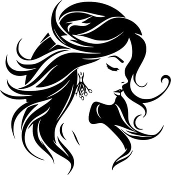 Fairy, Black and White Vector illustration