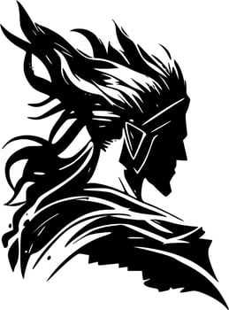 Fantasy - Black and White Isolated Icon - Vector illustration