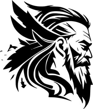 Fantasy, Black and White Vector illustration
