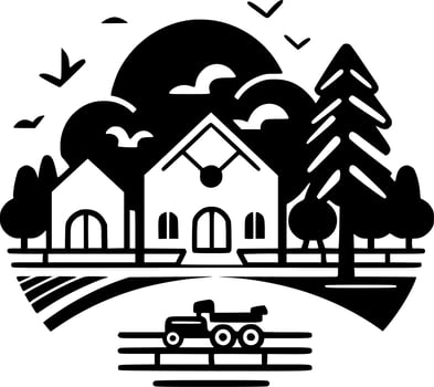 Farm - Minimalist and Flat Logo - Vector illustration