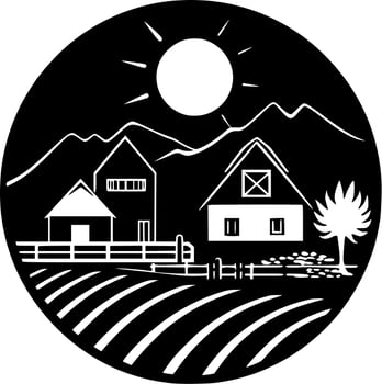 Farm, Minimalist and Simple Silhouette - Vector illustration