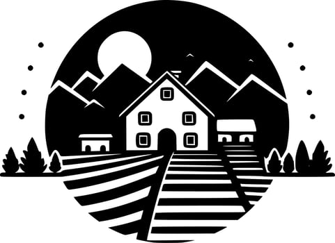 Farm, Minimalist and Simple Silhouette - Vector illustration