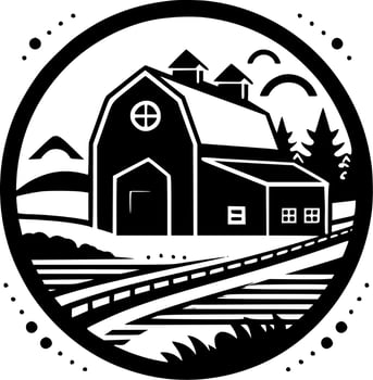 Farm, Minimalist and Simple Silhouette - Vector illustration