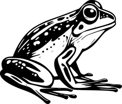 Frog, Minimalist and Simple Silhouette - Vector illustration