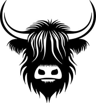 Highland Cow, Minimalist and Simple Silhouette - Vector illustration