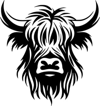 Highland Cow, Minimalist and Simple Silhouette - Vector illustration