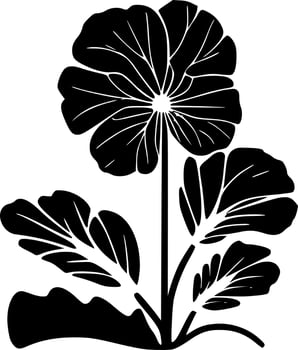 Primrose - Black and White Isolated Icon - Vector illustration