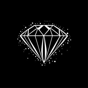Rhinestone - Black and White Isolated Icon - Vector illustration