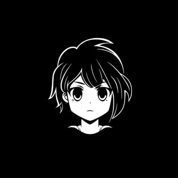 Anime - Minimalist and Flat Logo - Vector illustration