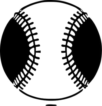 Baseball, Black and White Vector illustration