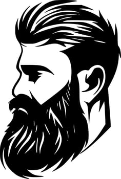 Beard, Minimalist and Simple Silhouette - Vector illustration