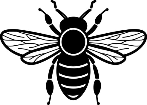 Bee - Black and White Isolated Icon - Vector illustration