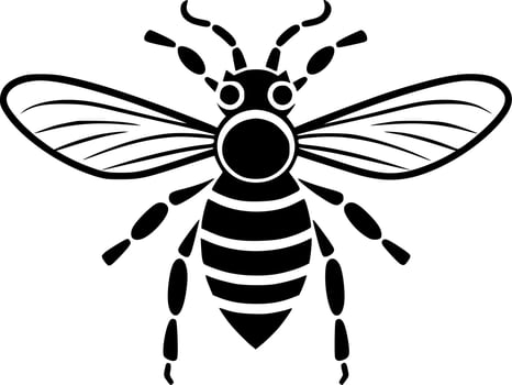Bee - Black and White Isolated Icon - Vector illustration