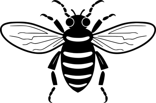 Bee - Black and White Isolated Icon - Vector illustration