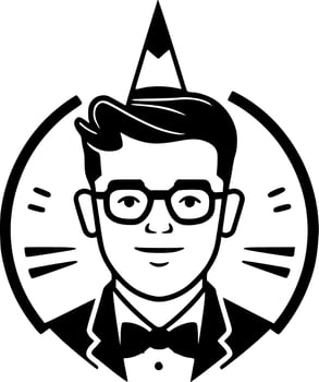 Birthday - Black and White Isolated Icon - Vector illustration