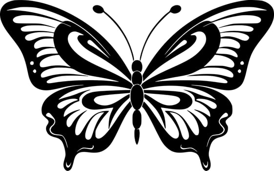 Butterflies - Black and White Isolated Icon - Vector illustration